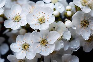 ai generiert Herbst und Frühling Weiß Sanft Farbe Blumen im das Garten foto