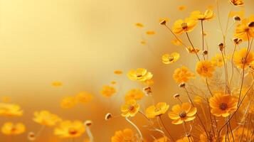 ai generiert Herbst Gelb Sanft Farbe Blumen im das Garten foto