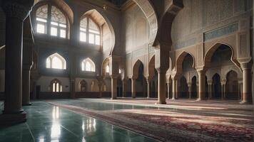 ai generiert Moschee Szene, Muslim Kultur, Muslim die Architektur foto