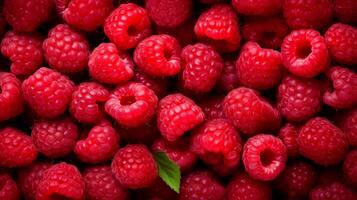 ai generiert Menge reif rot Himbeeren wie Hintergrund. neural Netzwerk ai generiert foto