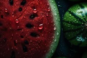 ai generiert Scheiben von Wassermelonen. neural Netzwerk ai generiert foto