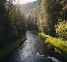 ai generiert schön Landschaft und Tier foto