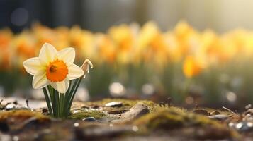 ai generiert Foto Sonnenblume Garten zum Wellpaper