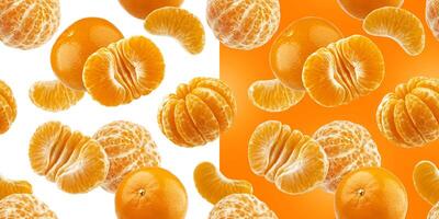 Mandarine nahtlos Muster, Mandarine, Clementine isoliert auf Weiß Hintergrund foto