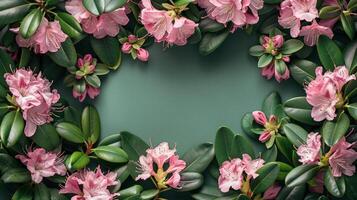 ai generiert abstrakt schön Hintergrund mit Rhododendron Blumen. foto