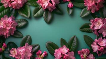 ai generiert abstrakt schön Hintergrund mit Rhododendron Blumen. foto