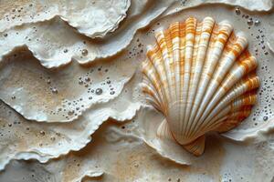 ai generiert Texturen von Antiquität Muscheln im Stein. Hintergrund Hintergrund foto