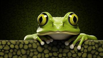 ai generiert Frosch spähen aus foto