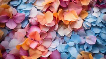 ai generiert Blumen- Blütenblatt Konfetti abstrakt Textur Hintergrund höchst detailliert foto
