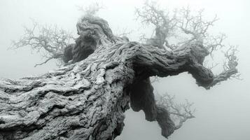 ai generiert ein einsam Baum im Herbst foto