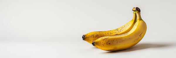 ai generiert reif Bananen mit braun Flecken isoliert auf ein Weiß Hintergrund, Darstellen organisch Obst und gesund Essen Konzepte foto