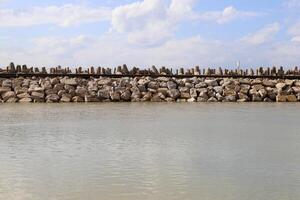 Liegeplatz zum Festmachen Boote und Yachten im das Hafen von tel aviv foto