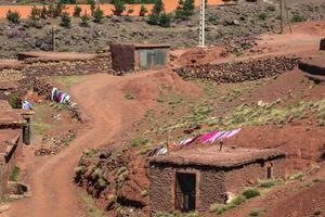 Berber Dorf im Atlas Berge, Marokko foto