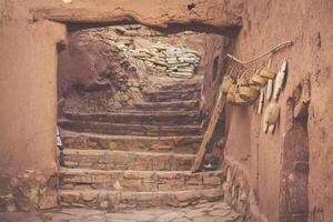 Teil von das Schloss von ait Benhaddou, ein befestigt Stadt, das ehemalige Wohnwagen Weg von Sahara zu Marrakesch. UNESCO Welt Erbe, Marokko foto