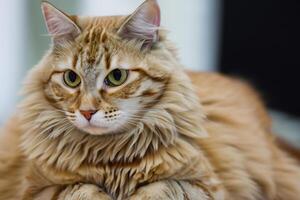 erkunden das locken von ein schön schottisch falten Katze, wo schnurrte Eleganz und spielerisch Charme Vereinen im ein faszinierend Porträt von knuddelig Freude foto