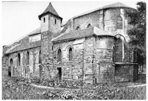 ehemalige Kirche von Saint-Julien-le-Poor, Jahrgang Gravur. foto