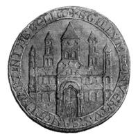Siegel von Schlacht Abtei, Jahrgang Gravur. foto