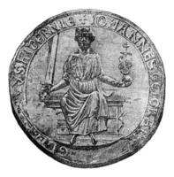 Siegel von König John, Jahrgang Gravur. foto
