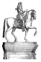 Bronze- Statue von Charles ich, geschmolzen im 1635, Jahrgang Gravur. foto