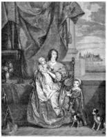 Henrietta Maria von Frankreich, Jahrgang Gravur. foto