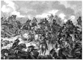 Schlacht von Borodino, Jahrgang Gravur. foto
