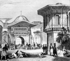 Rezeption von ein Botschafter im Konstantinopel, Jahrgang Gravur foto