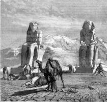 das Statuen von Memnon, Jahrgang Gravur. foto
