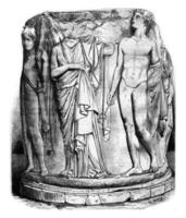 britisch Museum, Säule war das Tempel von Ephesus, Jahrgang Gravur. foto