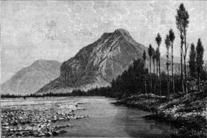 das Helm von Nero, Felsen in der Nähe von Grenoble, Jahrgang Gravur. foto