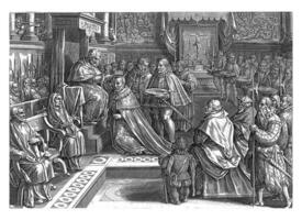 Krönung von cosimo de 'Mediziner im 1569, Jahrgang Illustration. foto