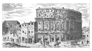 Marcellus Theater im Rom, Jahrgang Illustration. foto