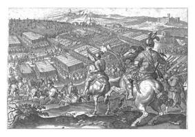 pietro Strozzi's Abfahrt während das Schlacht von Marciano, Jahrgang Illustration. foto