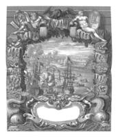 Erfassung von Ostende, 1706, Jahrgang Illustration. foto