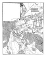 Schlacht von malplaquet, Jahrgang Illustration. foto