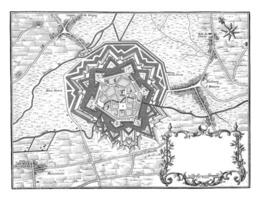 Karte von hesdin, Jahrgang Illustration. foto