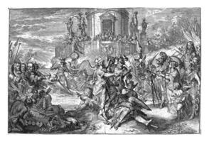 Siege mit das Ankunft von Willem iii, Jahrgang Illustration. foto