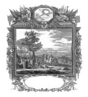 Erfassung von Ulm, 1704, Jahrgang Illustration. foto