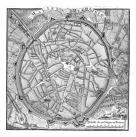 Karte von Mechelen, Jahrgang Illustration. foto