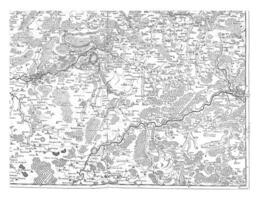 Karte von Hennegau und Nord Frankreich, Jahrgang Illustration. foto