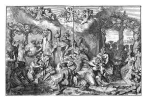 Zeit von Frieden zwischen das Völker, romeyn de Hooghe, 1674, Jahrgang Illustration. foto
