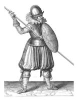 das Übung mit Schild und Speer, Adam van Breen, 1616 - - 1618, Jahrgang Illustration. foto