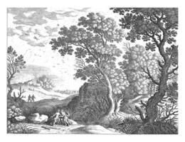 Landschaft mit Diana und ein Nymphe, Willem van nieulandt ii, nach paul Bril, 1594 - - 1635 foto