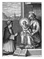 Thomas ein Kempis verehrend Maria mit das Christus Kind foto