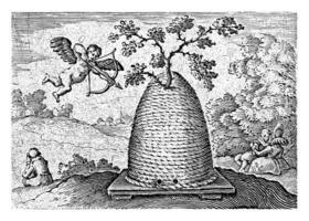 Liebe beim ein Bienenstock, michiel le Blon, 1616 foto