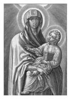 Maria mit das Christus Kind, Hieronymus wierix, 1563 - - 1600 foto