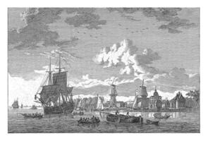 Aussicht von Rotterdam von das Wasser, Gerrit Groenewegen, 1794 foto