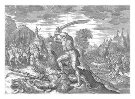 David enthauptet Goliat, anonym, nach maarten van heemskerck, 1630 - - 1702 foto