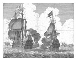 Schlacht zwischen das Admiral Schiffe Aemelia van trumpfen foto