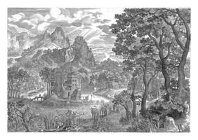Landschaft mit Ente Jagd, Nicolaes de Bruyn foto