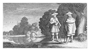 zwei Pilger beim ein Teich, jan van de velde ii, 1603 - - 1652 foto